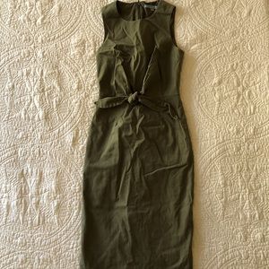 Antonio Melani Army Green Fitted Cotton Dress